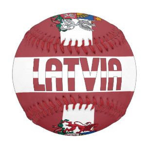Balle De Baseball Drapeau et blason de Lettonie Patriotique