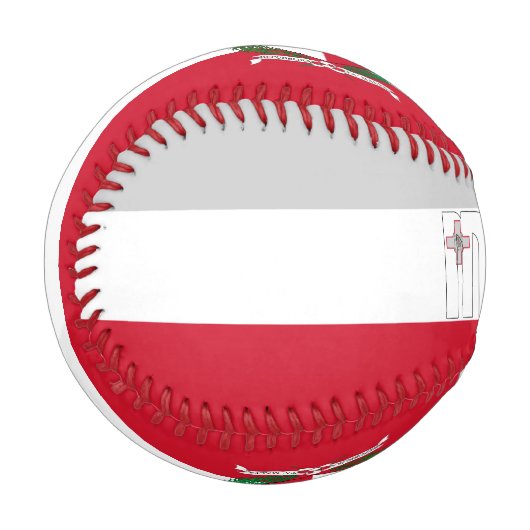 Balle De Baseball Drapeau et blason de Malte Patriotique (Devant Gauche)