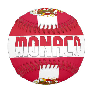 Balle De Baseball Drapeau et blason de Monaco Patriotique