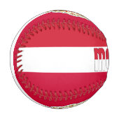 Balle De Baseball Drapeau et blason de Monaco Patriotique (Devant Gauche)