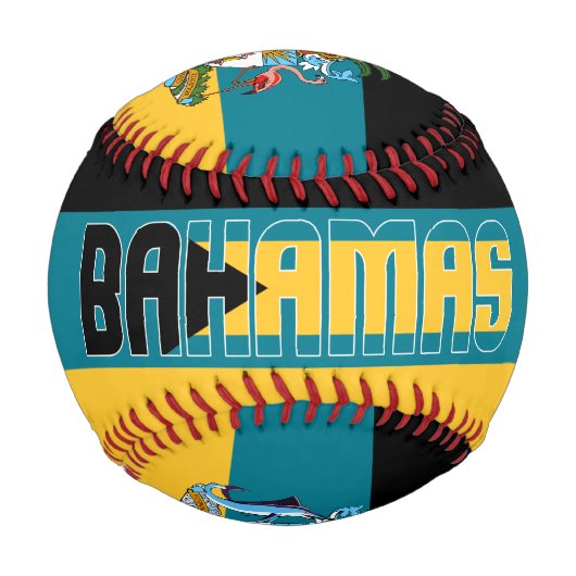 Balle De Baseball Drapeau et blason des Bahamas Patriotique (Devant)