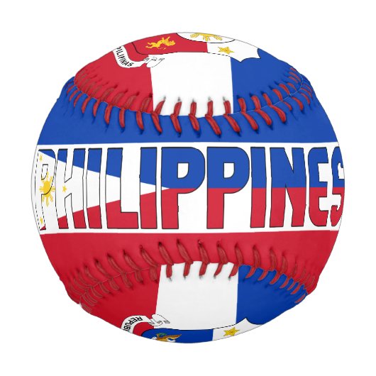 Balle De Baseball Drapeau et blason des Philippines Patriotique (Devant)