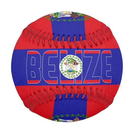 Balle De Baseball Drapeau et blason du Belize Patriotique (Devant)