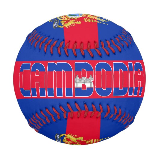 Balle De Baseball Drapeau et blason du Cambodge Patriotique (Devant)