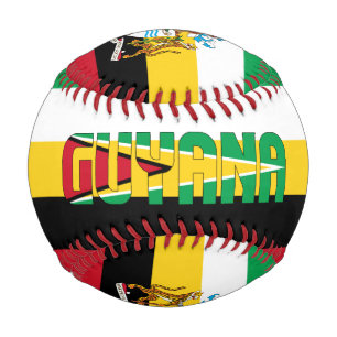 Balle De Baseball Drapeau et blason du Guyana Patriotique