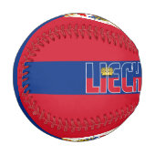 Balle De Baseball Drapeau et blason du Liechtenstein Patriotique (Devant Gauche)