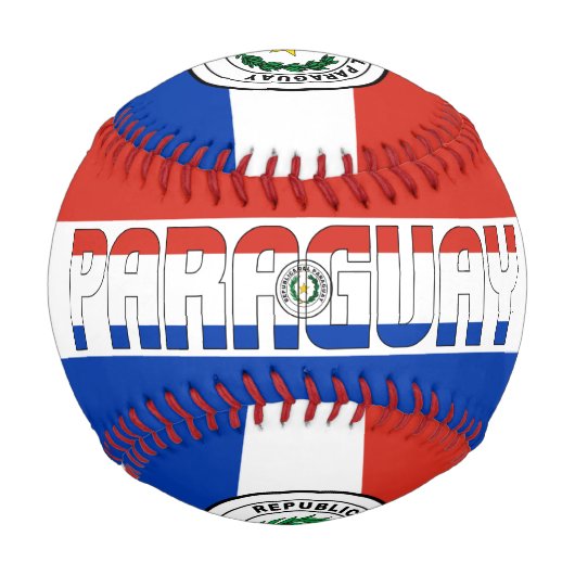 Balle De Baseball Drapeau et blason du Paraguay Patriotique (Devant)