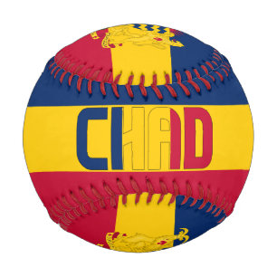 Balle De Baseball Drapeau et blason du Tchad Patriotique