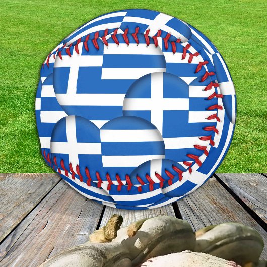 Balle De Baseball Drapeau et Coeurs grecs - Baseball Grèce /sports