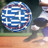 Balle De Baseball Drapeau et Coeurs grecs - Baseball Grèce /sports