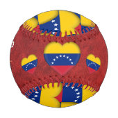 Balle De Baseball Drapeau et Coeurs vénézuéliens - Venezuela /Meille (Dos)