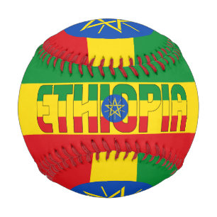 Balle De Baseball Drapeau éthiopien et blason patriotique