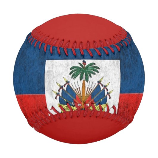 Balle De Baseball Drapeau Grunge D'Haïti (Devant)