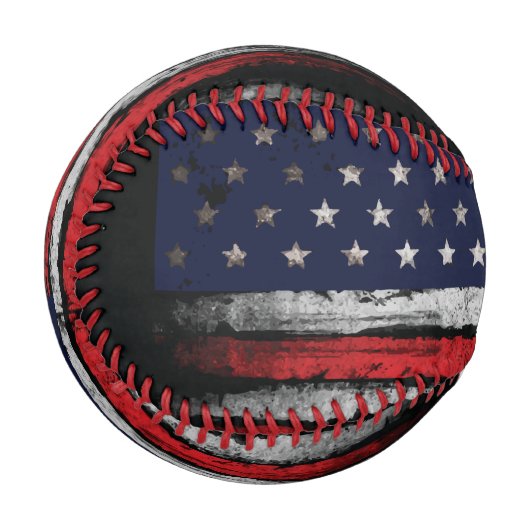 Balle De Baseball Drapeau Grunge U.S.A (Devant Gauche)