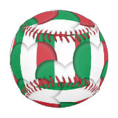 Balle De Baseball Drapeau Italien, Coeurs - Baseballs, Love Italie (Devant)