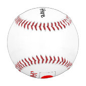 Balle De Baseball Drapeau japonais avec votre nom (Dos)