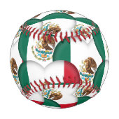 Balle De Baseball Drapeau Mexicain, Coeurs - Baseballs, Love Mexico (Dos)
