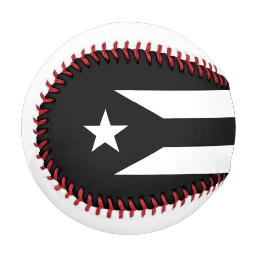 Balle De Baseball Drapeau noir de Porto Rico (Devant Gauche)
