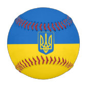 Balle De Baseball Drapeau Patriotique Ukrainien & Ukraine / Baseball (Devant)
