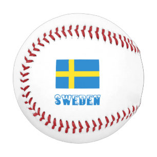 Balle De Baseball Drapeau suédois avec votre nom