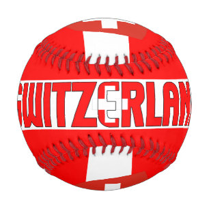 Balle De Baseball Drapeau suisse et armoiries patriotique
