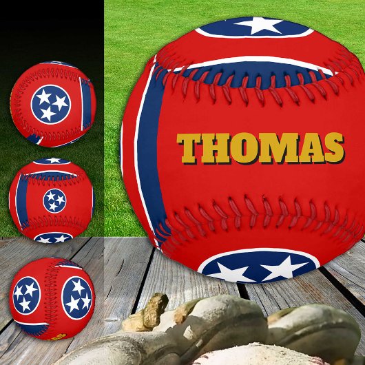 Balle De Baseball Drapeau Tennessee, Monogramme / Ballons De Basebal
