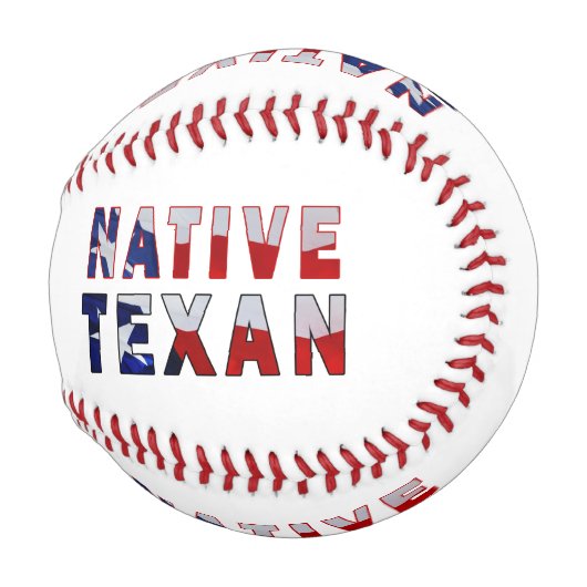 Balle De Baseball Drapeau texan natif (Dos Gauche)