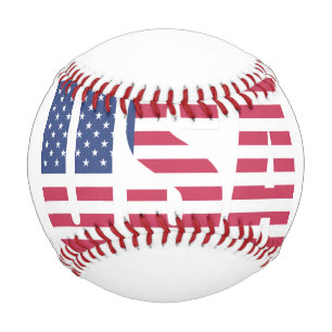 Balle De Baseball Drapeau USA "FAIT" Typographie Baseball - L'Amériq