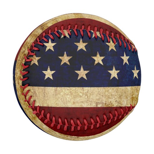 Balle De Baseball Drapeau USA / Grunge (Devant Gauche)