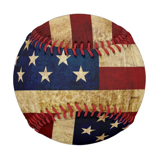Balle De Baseball Drapeau USA / Grunged (Dos)
