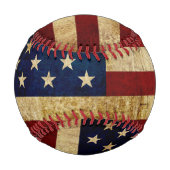 Balle De Baseball Drapeau USA / Grunged (Devant)