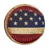 Balle De Baseball Drapeau USA / Grunged (Devant Gauche)