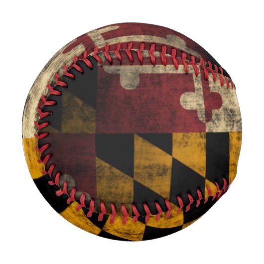 Balle De Baseball Drapeau Vintage patriotique du Maryland (Devant Gauche)