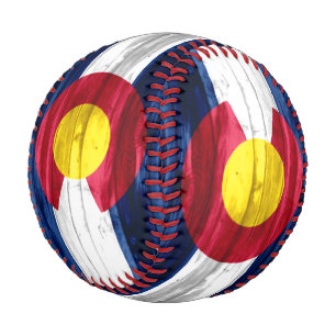 Balle De Baseball Drapeau Wood Colorado baseball