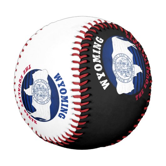 BALLE DE BASEBALL DRAPEAU WYOMOMING EQUALITY STATE (Angle)
