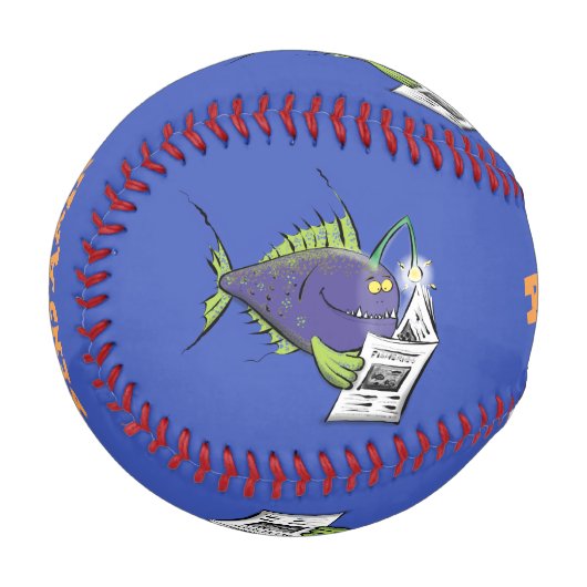 Balle De Baseball Drôle caricature de poisson de pêcheur (Devant Gauche)