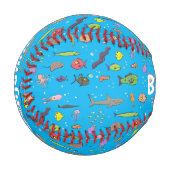 Balle De Baseball Drôle des créatures marines dessin motif (Devant Gauche)