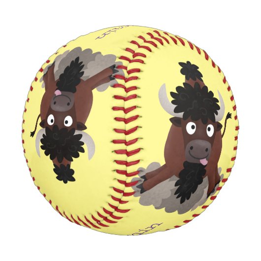 Balle De Baseball Drôle dessin animé de bison de buffle (Angle)