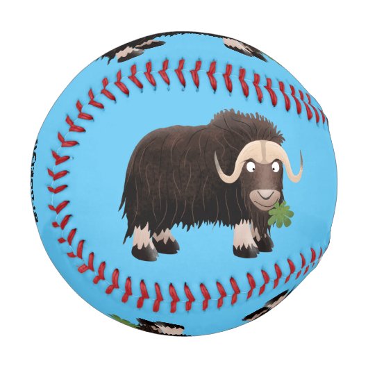 Balle De Baseball Drôle dessin animé de boeuf musqué (Devant Gauche)