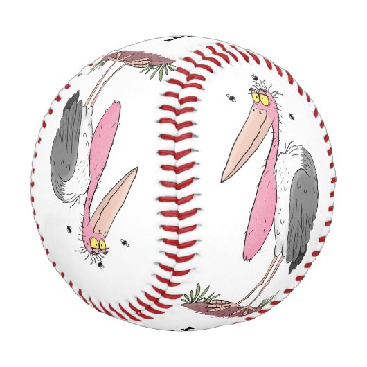 Balle De Baseball Drôle dessin animé de cigogne en marabou (Angle)