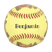 Balle De Baseball Drôle dessin de la famille meerkat (Devant)