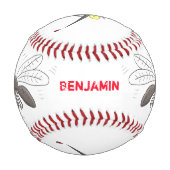 Balle De Baseball Drôle dessin d'insecte moustique (Dos)