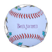 Balle De Baseball Drôle, joyeux croquis à pieds bleus dansant dessin (Dos)