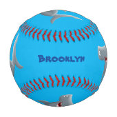 Balle De Baseball Drôle mignon requin marteau dessin animé (Dos)