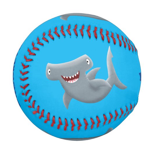 Balle De Baseball Drôle mignon requin marteau dessin animé (Devant Gauche)