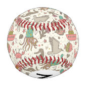 Balle De Baseball Drôle Motif D'Été Avec Navires (Dos)