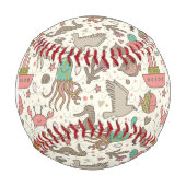 Balle De Baseball Drôle Motif D'Été Avec Navires (Devant)