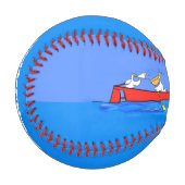 Balle De Baseball Drôle pélicans rameurs dessin animé (Devant Gauche)