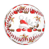 Balle De Baseball Drôle Père Noël et Reindeer Cartoon (Devant Gauche)