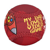 Balle De Baseball Drôle Rouge Joystick Fête des pères Salutation (Devant)